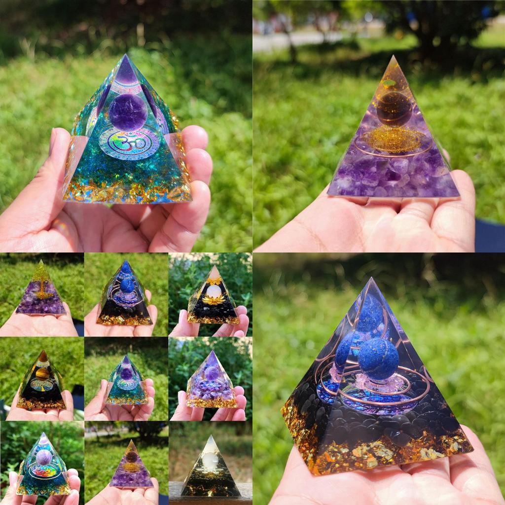 Luxurious Amethyst Pyramid Crystal Energy Orgone Home Ornament Perfect For Relaxation And Gift Giving