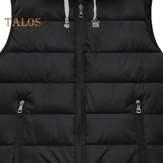 Мужской жилет с капюшоном, завязывающийся на шнурок, без рукавов, с карманами, застежка-молния, теплый, удобный пуховый жилет