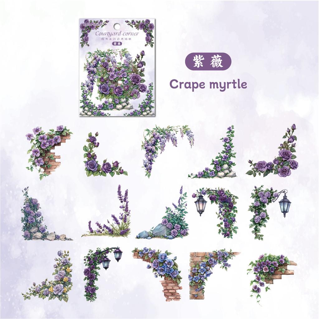 30pcs/pack Flowers Corner Stickers PET sticker package DIY diary decoration sticker album scrapbooking Junk Journal