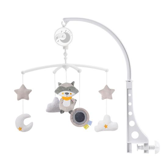 Мобиль для детской кроватки с музыкой и вращающимися игрушками, мягкий плюшевый подвесной