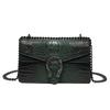 Bags Women's Bag 2025 New High-End Chain Crossbody Shoulder Bag European and American Retro Crocodile Pattern Small Square Bag
