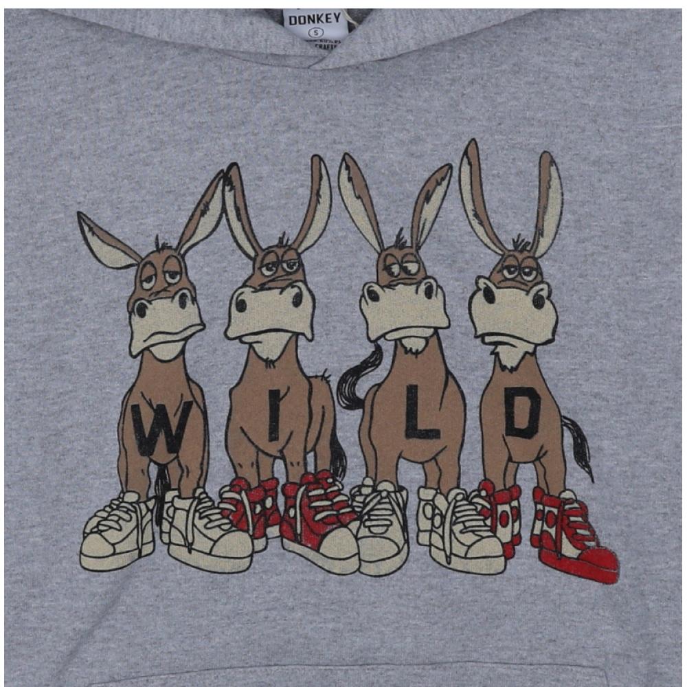Унисекс худи Wild Donkey Хизер серый Fc Basket