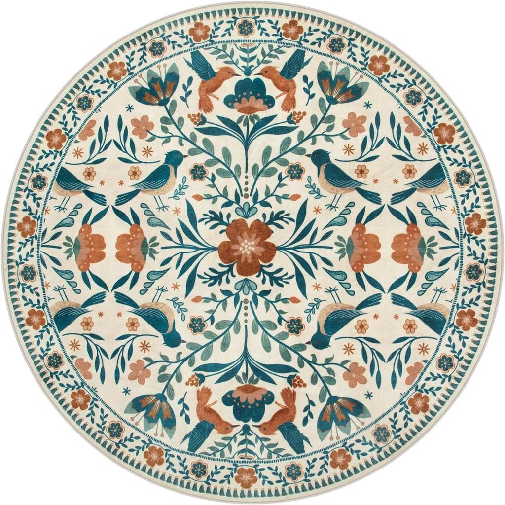 Круглый ковер для гостиной, складной, машинная стирка, персидский этнический стиль, коврики для кофейного столика, прикроватные коврики для спальни, шерстяные ковры для гардеробной