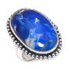 Ювелирное кольцо из серебра 925 пробы с драгоценным камнем содалитом, размер 7,5