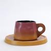 Retro Ceramic Cup Mug Style Simple Afternoon Tea Cup Creative Coarse Pottery Coffee Cup Saucer Set