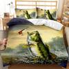3D Printed Big Pike Fishing Hunting Bedding Set Fishing Duvet Cover Double Twin Full Queen King Adult Kids Bedclothes Quilt Cove