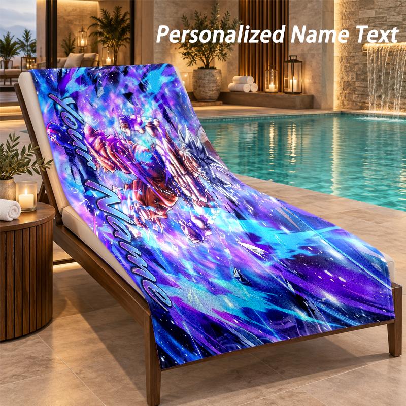 Dragon Ball Custom Name Beach Towel Large Soft Towel for Indoor Bathroom Outdoor Beach