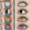 Colored Contact Lenses Halloween Role Playing Grim Reaper Eyes Crocodile Gear Green Lenses Cosplay Grid White Colored Contact Lenses 1 Pair