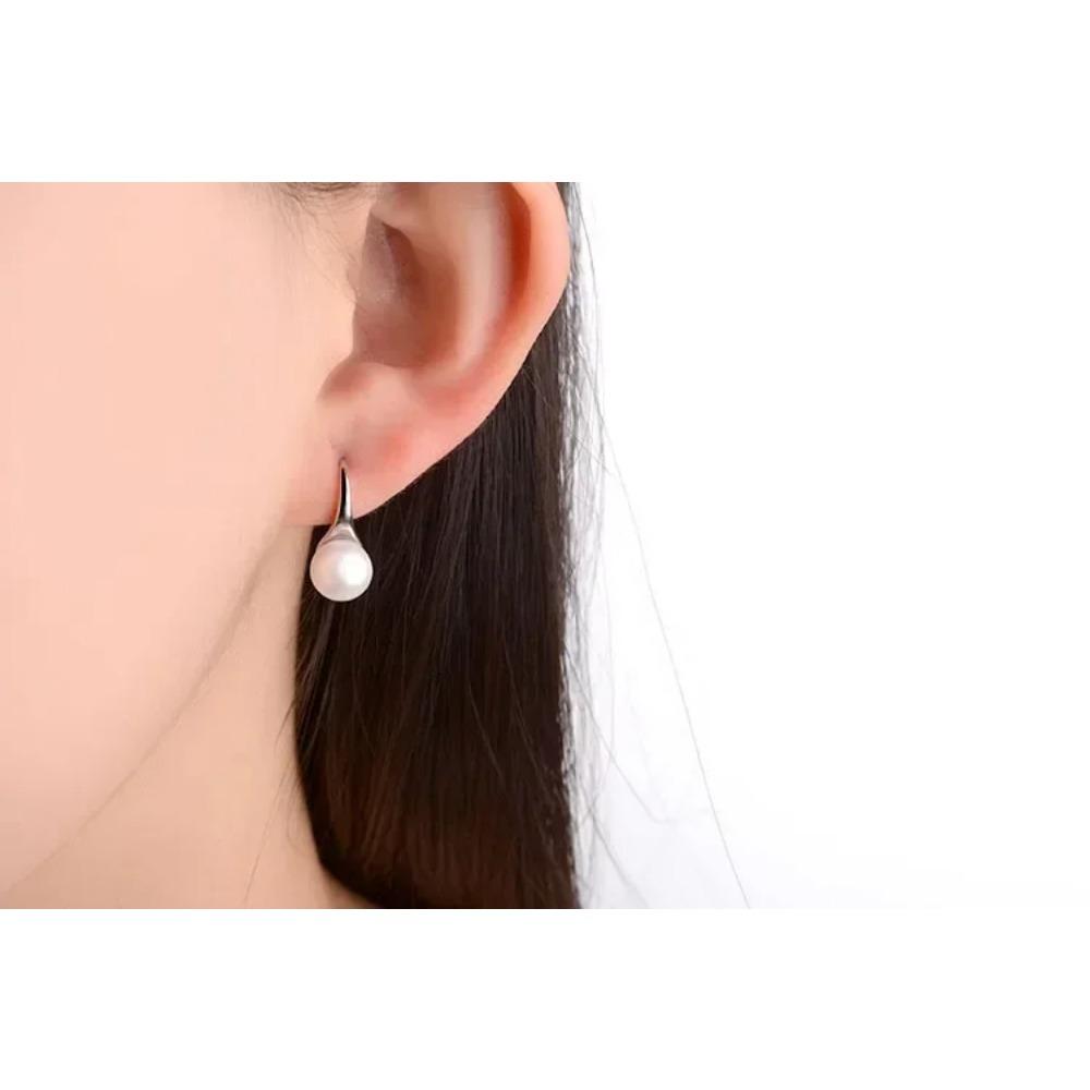 Серьги из стерлингового серебра 925 пробы для женщин, темпераментные, круглые, с натуральным пресноводным жемчугом, подвески-капли, свадебные подарки, ювелирные изделия