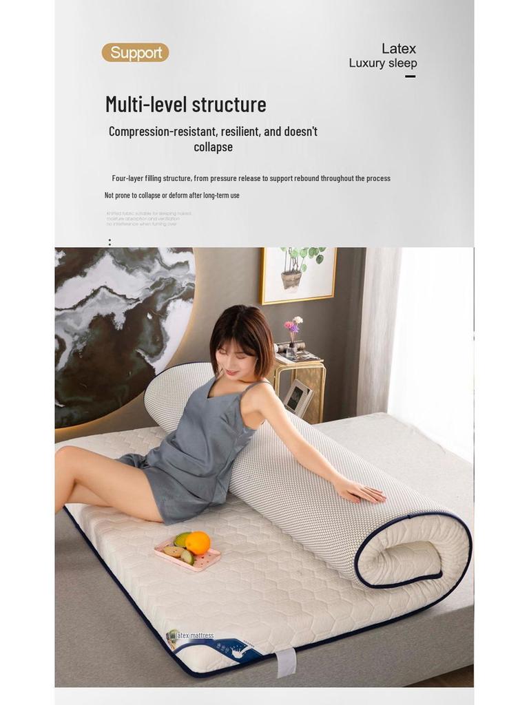 Тайский латексный хлопковый вязаный складной матрас - Односпальный и двуспальный размеры для общежития