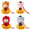 Cute Stuffed Animal Keyring Creative Plush Horse Doll Pendant Zodiac Pony Figurine  Car Decoration