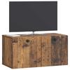 Wall Mounted TV Cabinet Reclaimed Wood Look 59.5 x 31 x 30 cm