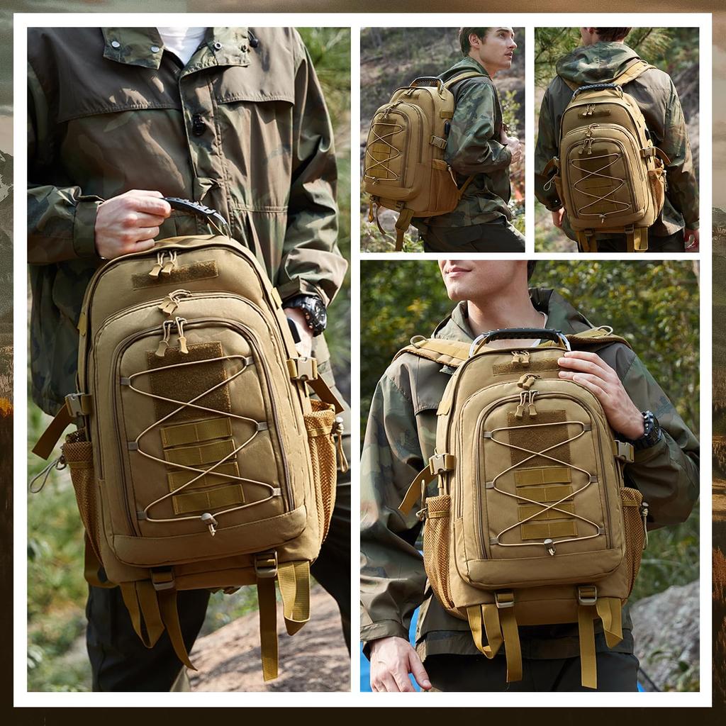 Roseelk Military Tactical Day Trip Large Waterproof Lightweight and Easy To Ideal for Gym Strategic and Mesh Back Backpack, 3-4 Backpack, Capacity,