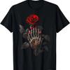 Gothic Rose Skeleton Hand Dark Academia Aesthetic Halloween T-Shirt