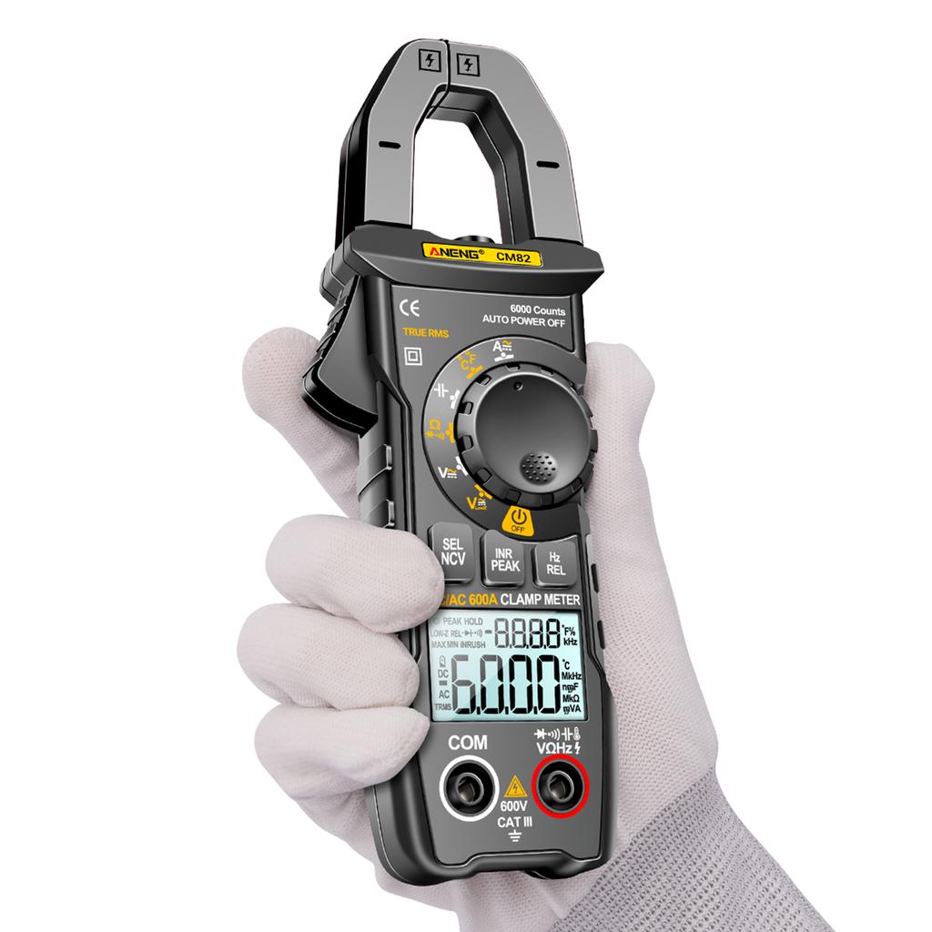 Aneng CM82 Digital Clamp Meter 6000 Counts True RMS NCV Universal Meter 600V DC/AC Voltage 600A