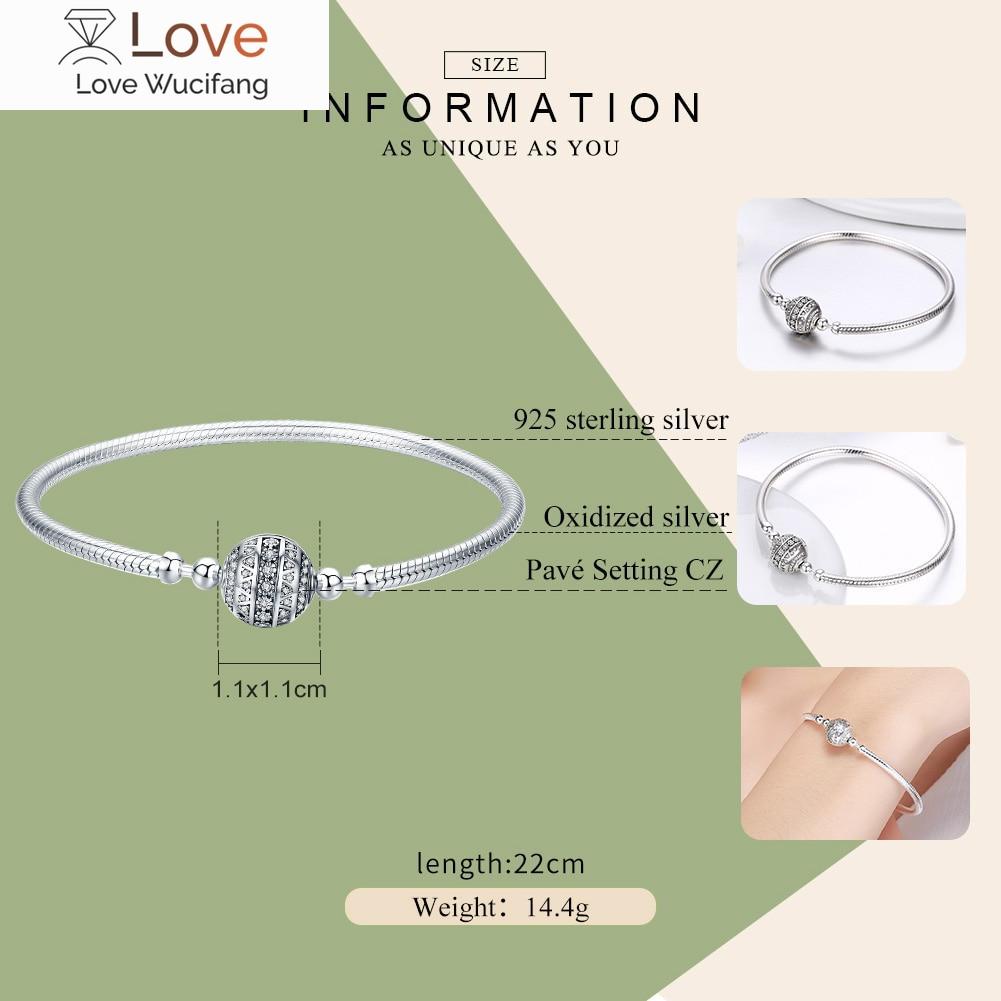 100 %925 Sterling Silver Dazzling Clear Cz Round Clasp Snake Chain Bracelet Sterling Silver Jewelry