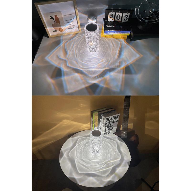 Настольная лампа с кристаллами и бриллиантами, сенсорное управление, романтическая роза, окружающий свет для декора спальни, гостиной