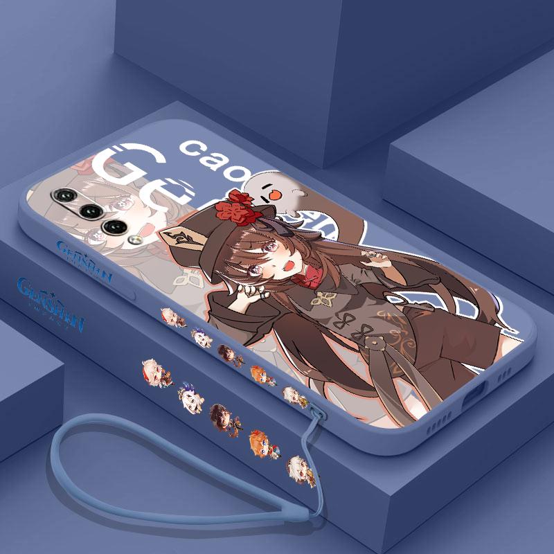 Genshin Impact Nahida HUTAO For Huawei Y9S Y9A Y9 Y6 Nova Y70 9 8 P50 P40 P30 P20 Pro Lite E 5G Liquid Left Rope Phone Case