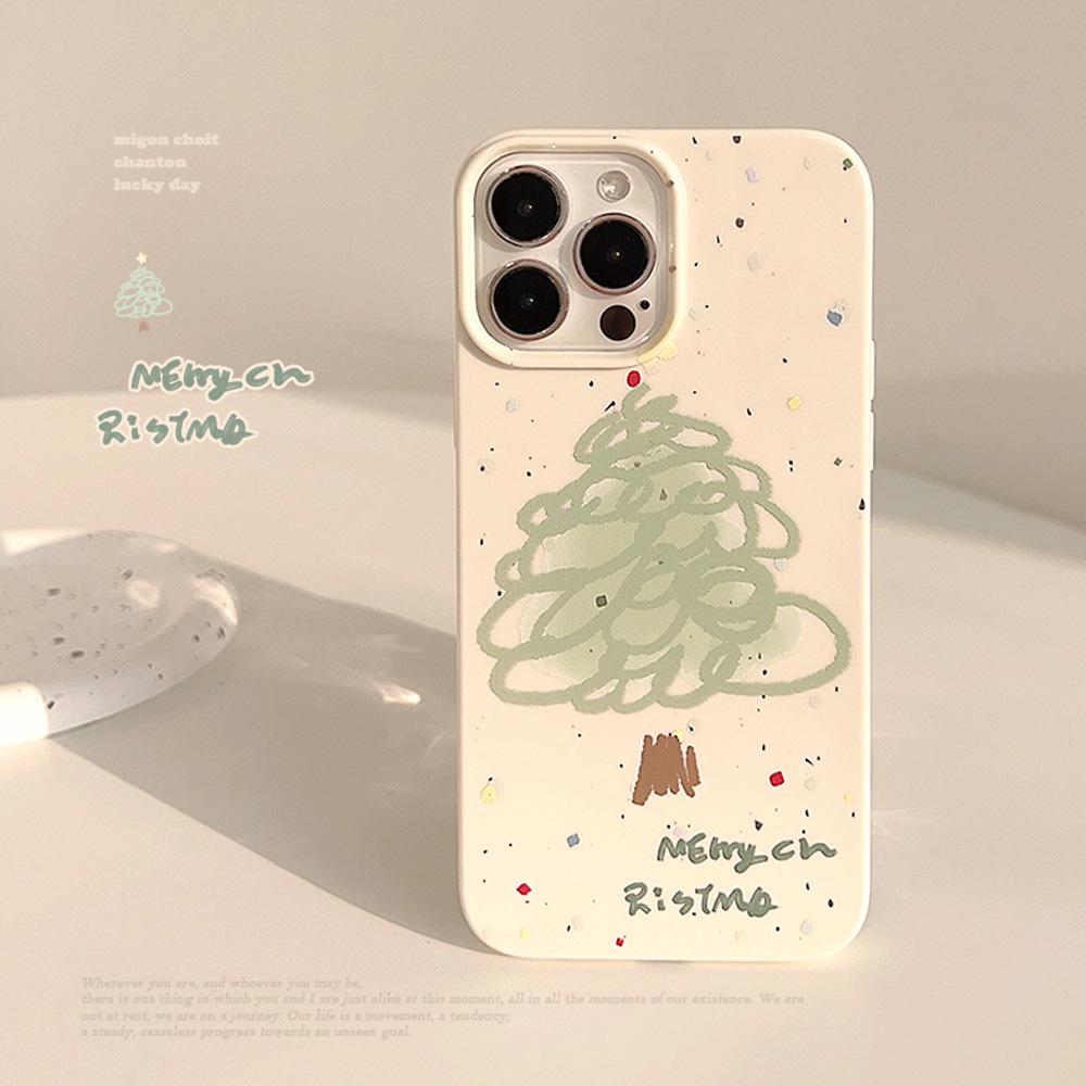 Милый чехол для телефона с изображением рождественской елки для iPhone 16 15 14 13 12 11 Pro Max X XS XR 8 7 Plus, новогодний подарок, противоударный, модный, трендовый чехол для телефона