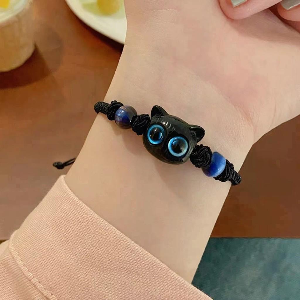 Chic Blue Beaded Bracelet For Couples Copper Material With Finish Plated