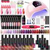 27 Colors Gel Polish Set, Nail Art Tools Kit with Builder Gel, Rhinestones, Stickers, Nail Tips, LED Lamp & Drill Machine