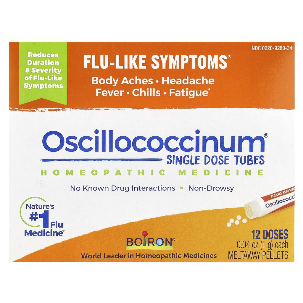 Oscillococcinum, Flu-like Symptom Relief, 12 Quick Dissolve Pellets, 0.04 Oz Each