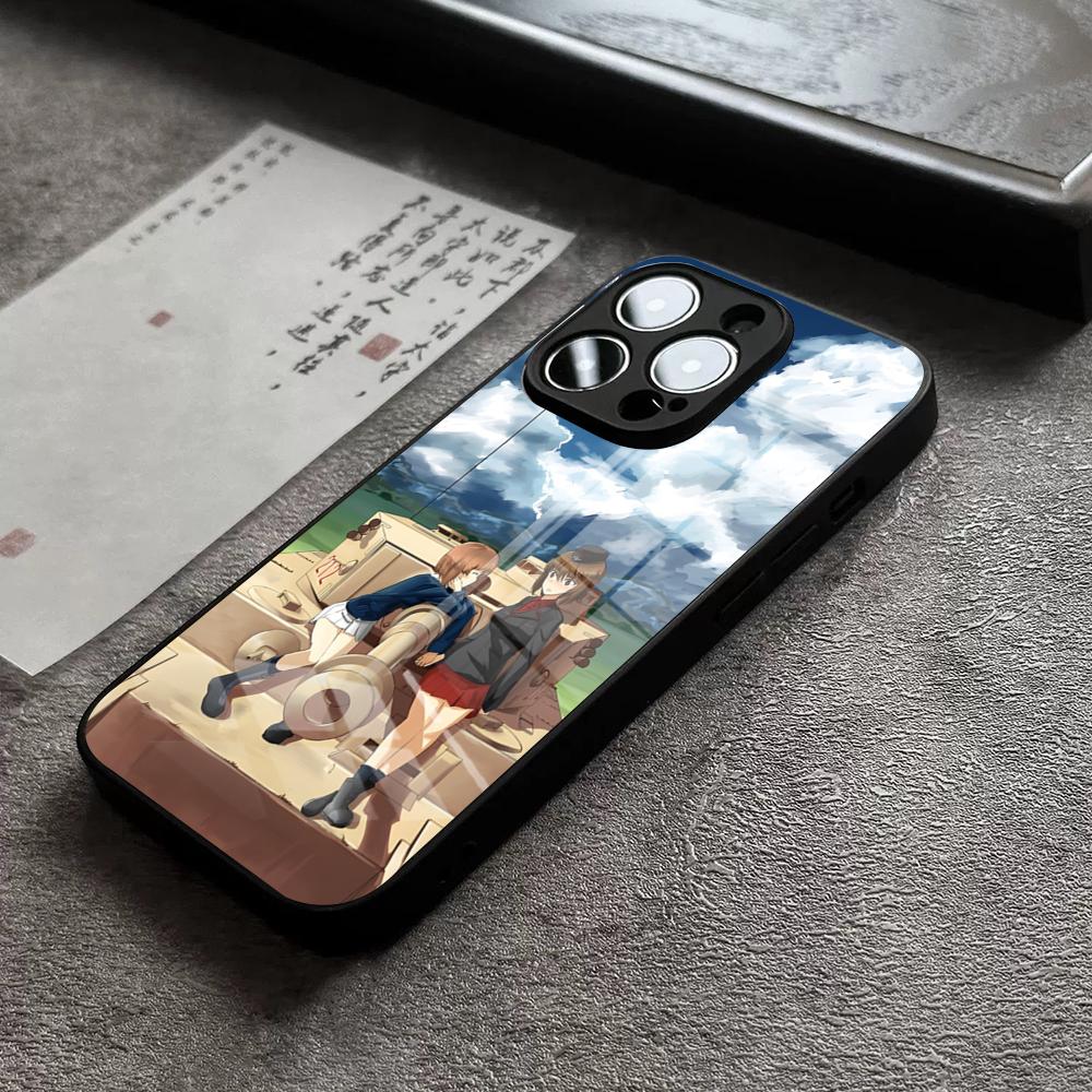 Чехол для телефона Girls Und Panzer для iPhone 18 16 Pro Max 15 Plus 14 Pro 12 11 13 Mini X XR XS Max 8 7 Plus SE Стеклянный чехол
