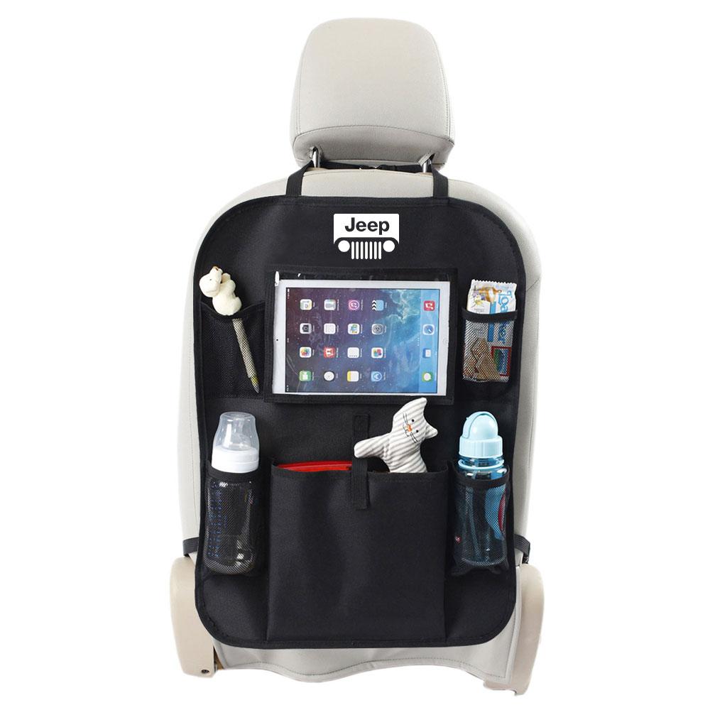 CQAHOI1 Car Interior Organizer Accessories Multi Pocket Seat Back Storage Bag For Jeep GrandCherokee Wrangler Gladiator Compass Renegade