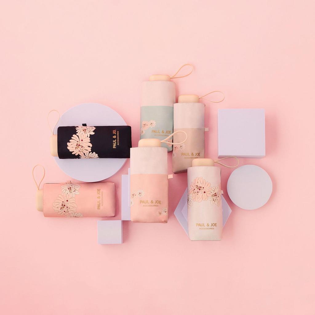 PAUL JOE ACCESSOIRES складной светильник от солнца и дождя с подогревом и УФ-излучением, компактный, хризантема 12135 двухцветный бежевый и (Пол и Джо) зонтик, зонт, экранирование,