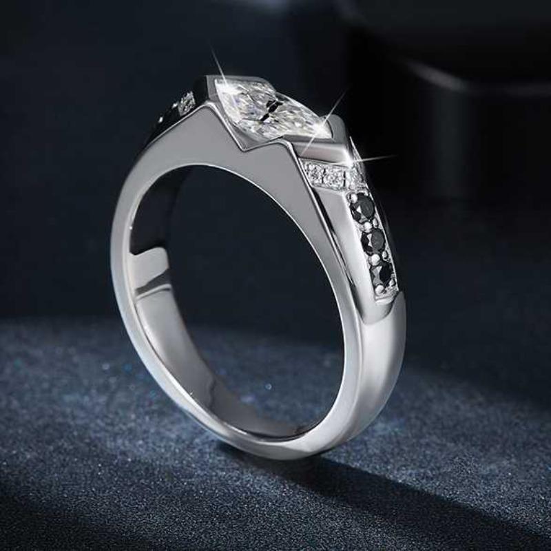 Сертифицированное GRA кольцо с муассанитом 5*10 мм, 1 карат, сине-зеленое, VVS1, лабораторное кольцо с бриллиантом для женщин, обручальное кольцо с обещанием помолвки