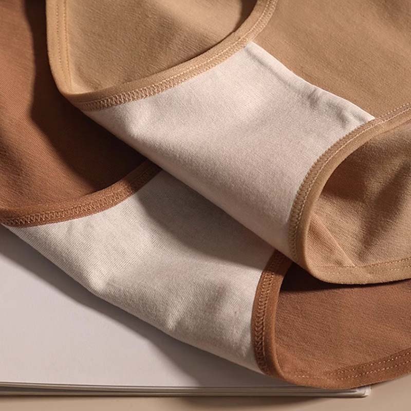 Women Cotton Panties High Waist Panty Comfortable Underwear Ladies Solid Color Underpants