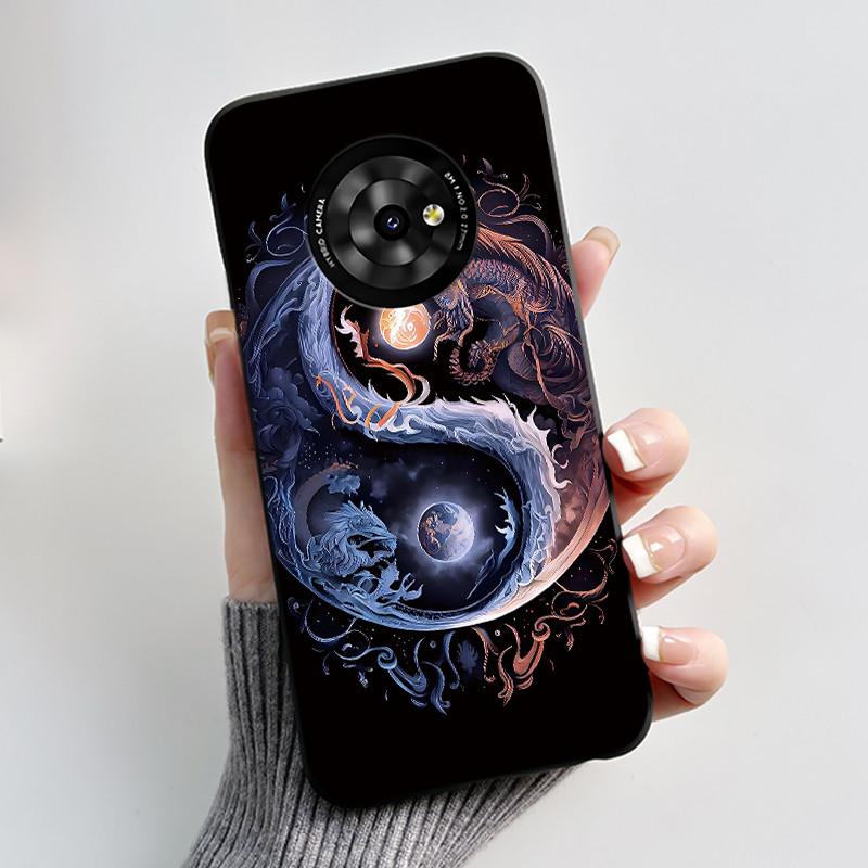 New Unique Cartoon Design Soft Silicone Black Casing For TCL Suixuetang M1 Fluffy Kitten Pattern Shockproof Protective Cover
