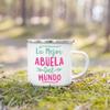 Spanish Printing Mugs Creative Coffee Tea Cups Drinks Water Milk Cup Enamel Mug Handle Drinkware Gifts for Grandpa&Grandma