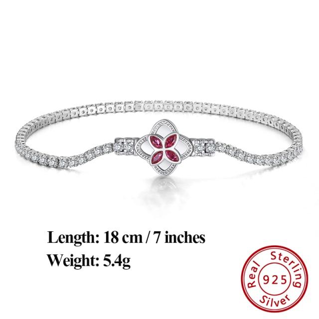 4mm Round Cut Tennis Bracelet In 925 Sterling Silver White Gold Woman Men Bracelets Bangle Jewelry Hand Chain Sb94