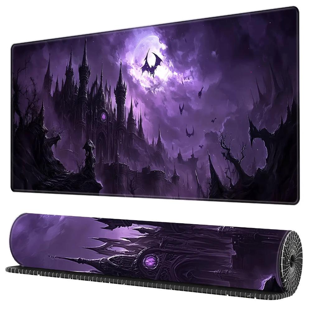 Dark Fantasy Castle Game Table Mat Suitable For Computersoffice And Pc Gaming Devices Medieval Castle Style Desktop Accessory