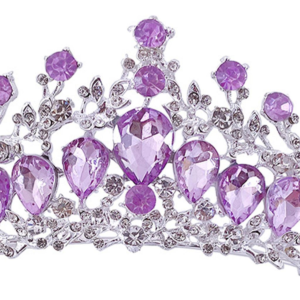 Women Wedding Crown Zinc Alloy Exquisite Rhinestone Bride Crown Hair Accessories for Prom Costume