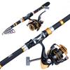 SOUGAYILANG Набор удочек и катушек Портативная телескопическая удочка длиной 1,8–3,3 м с комплектом рыболовных катушек 12 + 1BB для пресноводной рыбалки