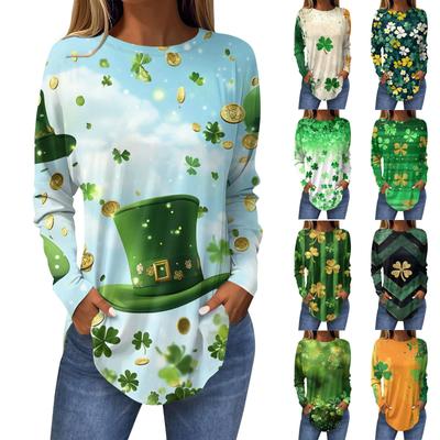 Футболки для женщин, осенние повседневные рубашки с длинным рукавом, толстовка с принтом, топ, пуловер