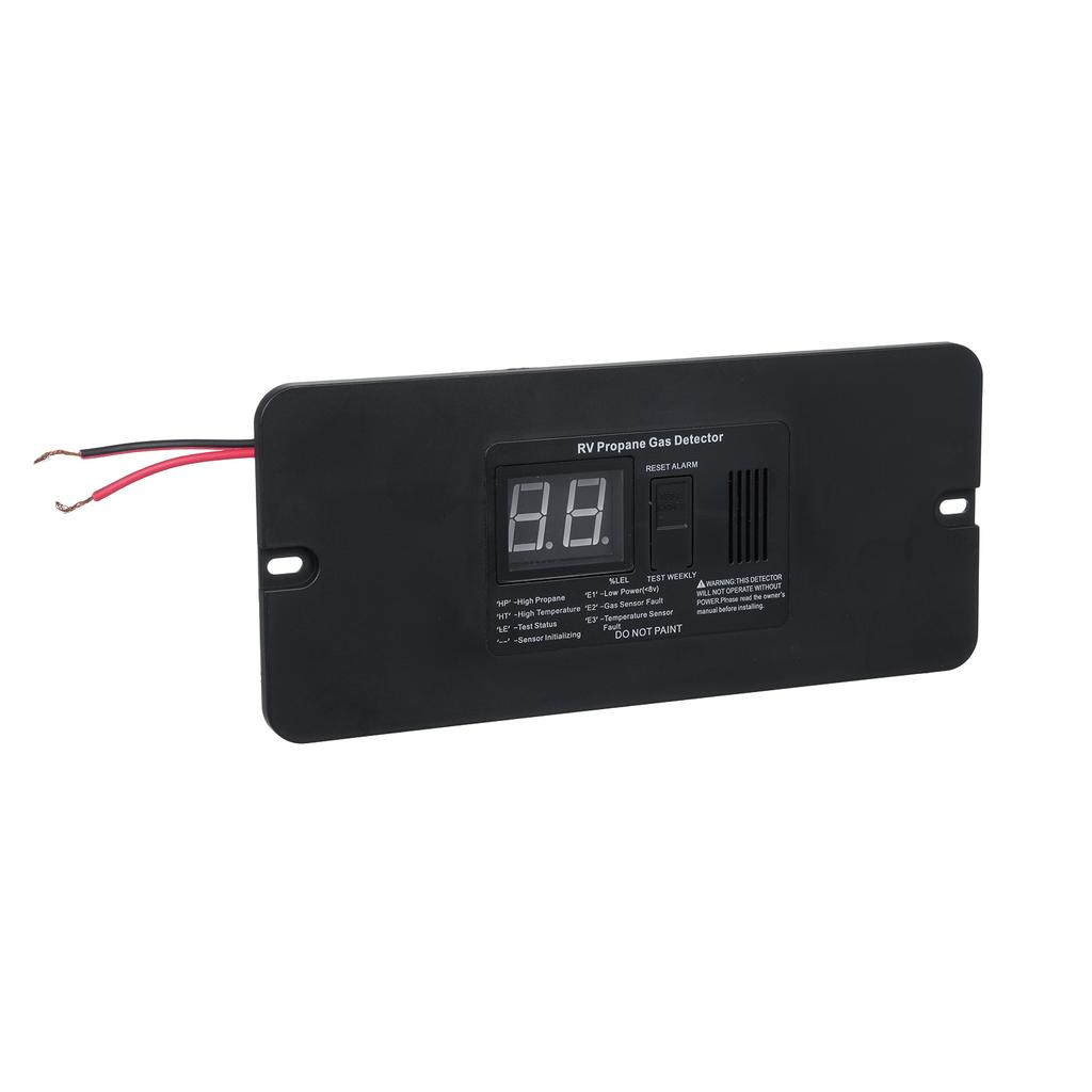 Digital RV Propane Gas Detector with 85dB Loud Alarm,   12V Gas Alarm for Trailer Motorhome (Black, Large Size)