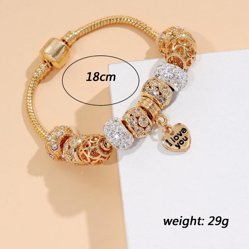 GemChic женский изысканный сплав полые бусины горный хрусталь браслет классический этнический эластичная цепочка на день рождения рождественский подарок ювелирные изделия