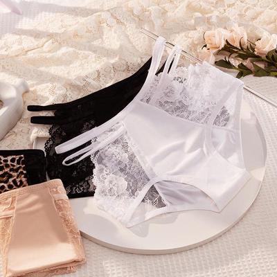 Женские трусики большого размера с леопардовым принтом, кружевные, с высокой талией, для контроля живота