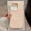 Розово-белый элегантный чехол для телефона с цветочным узором для iPhone 11 12 13 14 15 16 17 Pro Max X XR XS Max 16e 17Air Ударопрочный мягкий чехол