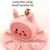 Cartoon K Song Multifunctional Desktop KTV Microphone Speaker with High-Definition Sound, Smile Face, and Cute Ears.