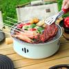 Stainless Steel BBQ Stove Portable Charcoal Grill Non-Stick Barbecue Rack Multi-Functional Tea Stove Plate