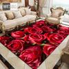 3D Rose Floral Rug for Large Living Room and Bedroom