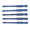 5 Pcs Eccentric Drill Bit 6mm Drilling 14in Hex Shank Tungsten Steel Crooked Drill Bit for Masonry