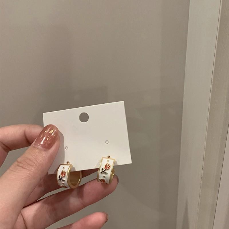 Серьги Love с геометрическим рисунком, простые серьги с цветами, модные серьги с темпераментом, элитные серьги, подарки