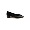 Silk _ Lambskin French Square Head Bow Flat Bottom One Pedal Showing Feet Small Shallow Mouth Ballet Shoes Single Shoes Women