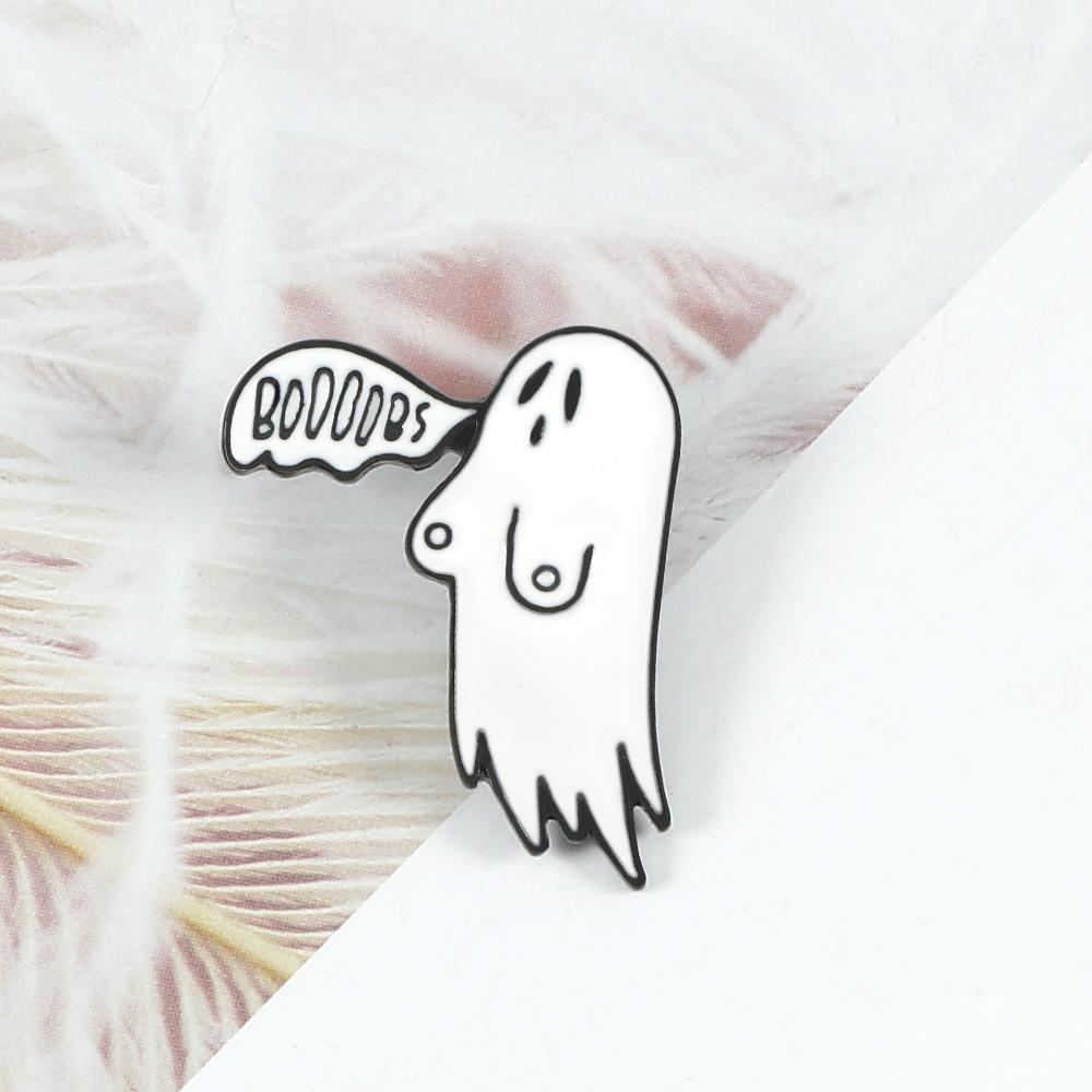 Милая эмалированная булавка для курения Boo Ghost, брошь с героями мультфильмов для женщин и мужчин, джинсовые куртки, булавки для лацканов, значки на рюкзак, детские модные украшения
