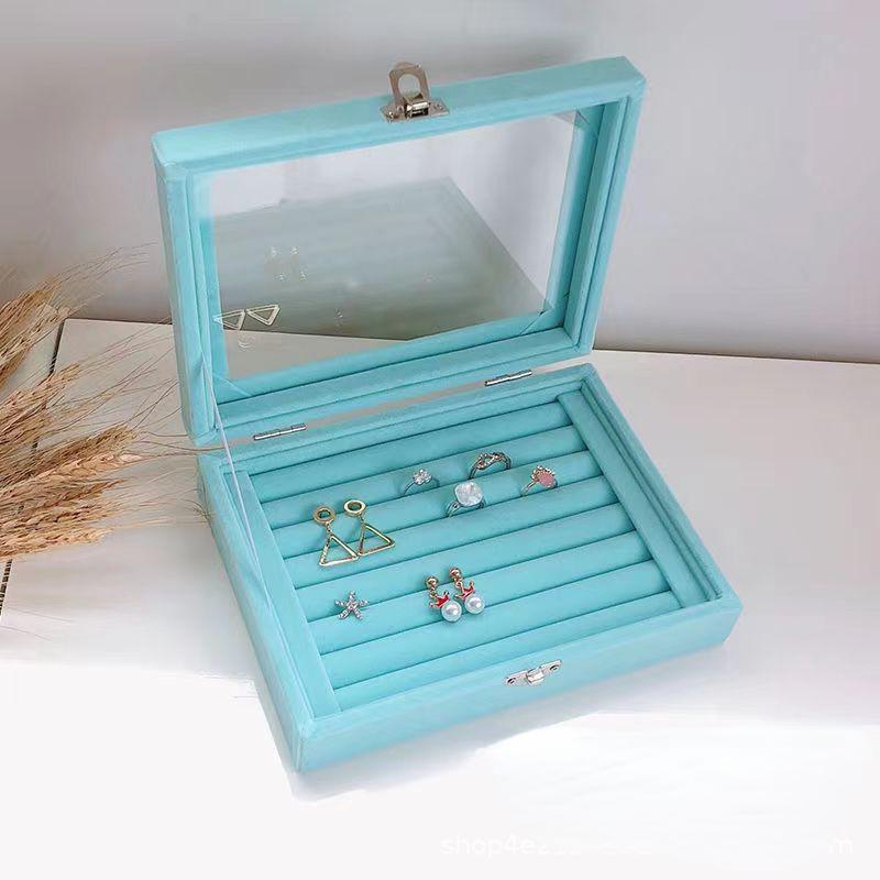 Бархатная шкатулка для колец, шкатулка для хранения, органайзер для колец, сережек, шкатулка для украшений